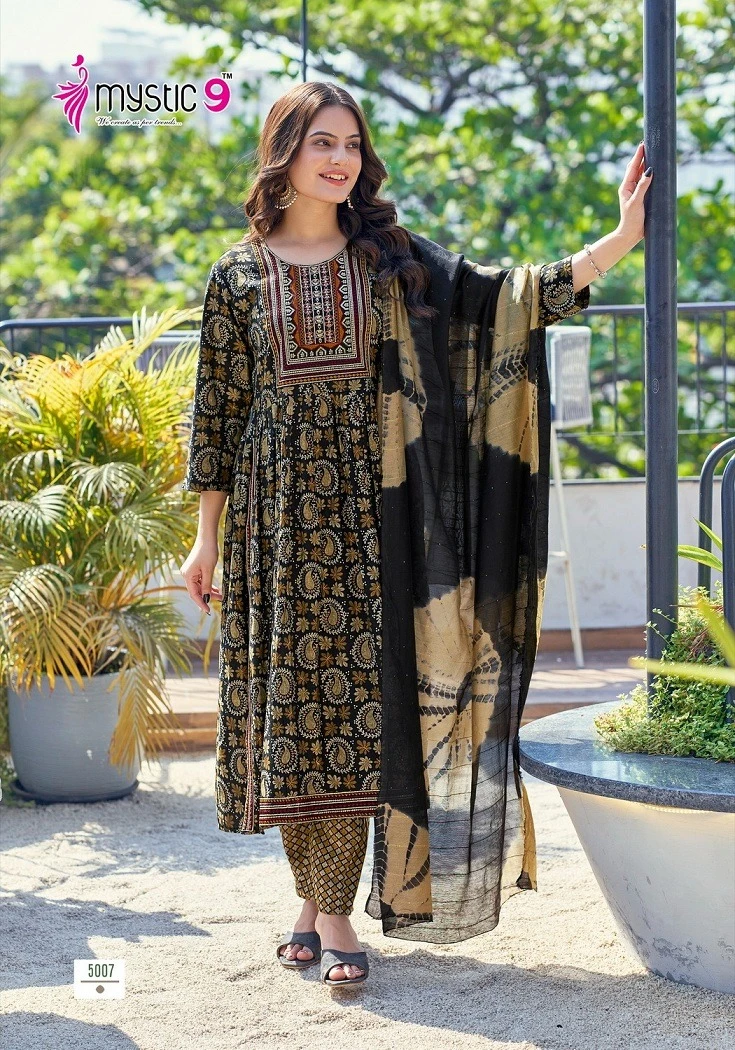 Mystic9 Sara Vol 5 Two Tone Rayon Wholesale Readymade Salwar Suit Catalog — Wholesale Salwar Suits, MPA wholesale from Surat - Gallery Image 3
